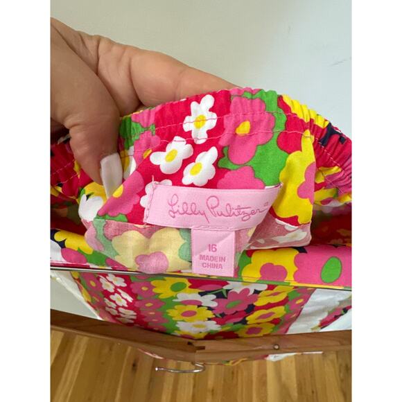 Lilly Pulitzer Girls Skort Size 16 Floral Stripe Preppy Colorful Built In Shorts - Picture 5 of 6